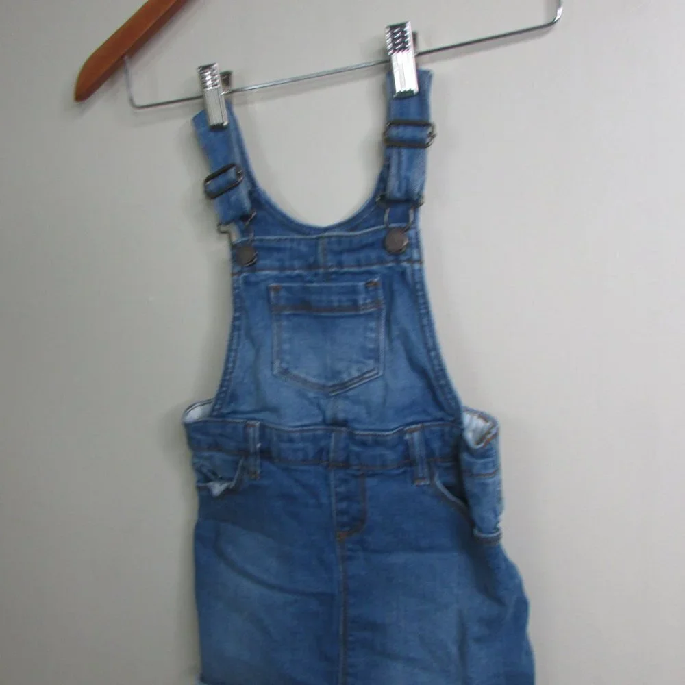 Old Navy Overall Dress Girls 4T Blue Denim Raw Hem
